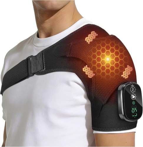 Heated shoulder massager brace - heated,