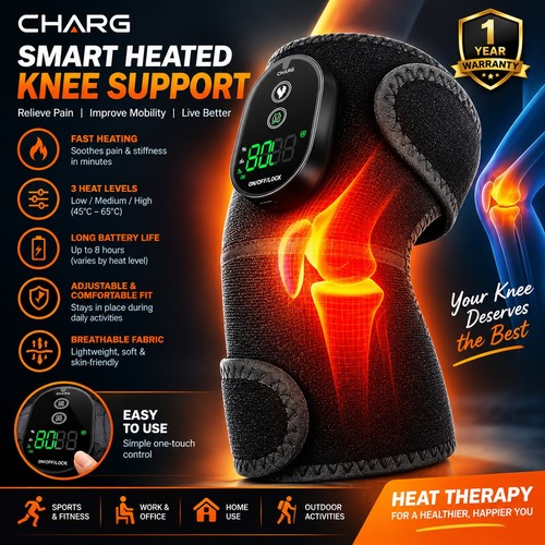 Rechargeable heated knee brace - rechargeable,